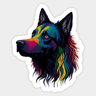 Rainbow Kelpie Dog Sticker